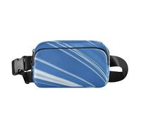 Marsupio blu con motivo a onde carine, unisex, multiuso, da viaggio, con cinghia regolabile, per viaggi, palestra, lavoro, Onda blu., 1 size