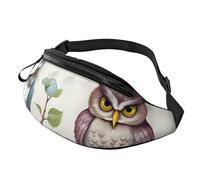 Marsupio blu con note musicali, unisex, alla moda, regolabile, per viaggi, sport, passeggiate, Gufi Uccelli 2, Taglia unica