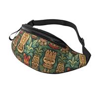 Marsupio blu con note musicali, unisex, alla moda, regolabile, per viaggi, sport, passeggiate, Modello vintage Aloha Tiki, Taglia unica