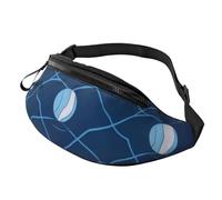 Marsupio blu da pallavolo, unisex, con jack per cuffie e cintura regolabile, per ciclismo, corsa, jogging, viaggi, attività all'aperto, allenamento, ciclismo, fitness, escursionismo, Nero , Taglia