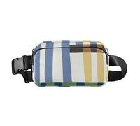 Marsupio blu dal design semplice e casual geometrico alla moda per uomo donna piccola cintura toracica marsupio con cinghia regolabile per viaggi, shopping, corsa, Blu Semplice Design Casual
