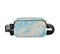 Marsupio blu e oro Dream Water Ripple Fashion Marsupio per uomo donna borsa multiuso a tracolla con cinghia regolabile per viaggi, corsa, escursionismo, Ondulazione dell'acqua da sogno blu e oro, 1