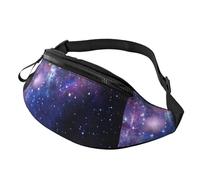 Marsupio blu e viola con stampa galassia per viaggi, escursionismo, ciclismo e corsa, festival, confezione unisex