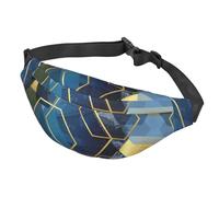 Marsupio blu oro Geo Luxe marsupio alla moda con fibbie regolabili per uomo donna, Come nella foto, Taglia unica, Zaino da escursionismo