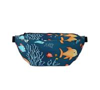Marsupio blu subacqueo World of Fish per uomo e donna, impermeabile, con cinghia regolabile (80-150 cm), grande capacità