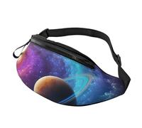 Marsupio blu Terra nello spazio per donne uomini moda marsupio regolabile per allenamento corsa viaggio marsupio casual, Sistema Solare Colorato, Taglia unica