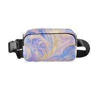 Marsupio blu viola Dream Water Ripple alla moda per uomo donna grande capacità marsupio cintura con cinghia regolabile per viaggi vacanze corsa, Ondulazione dell'acqua da sogno viola blu, 1 size