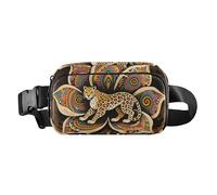 Marsupio bohémien con motivo mandala e leopardo, colorato, alla moda, per donne, uomini, adolescenti, resistente all'acqua, borsa a tracolla con tracolla regolabile, per shopping, sport, lavoro