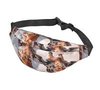 Marsupio Boho Mandala fiori colorati per donne uomini marsupio impermeabile con cintura regolabile borsa a tracolla casual borsa da viaggio per sport corsa ciclismo, Due giraffe che fanno facce, One