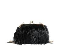 Marsupio Borsa a tracolla in peluche con catena, da donna(Color2)