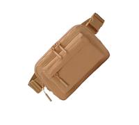 Marsupio | Borsa | Borse impermeabili | Marsupio unisex con 4 tasche con cerniera e tracolla regolabile, una borsa a tracolla versatile in nylon per viaggi e sport, Marrone chiaro, Refer to