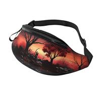 Marsupio carino con ape, per donne e uomini, alla moda, regolabile, per allenamento, corsa, viaggi, stile casual, Luna Lago Albero Rosso, Taglia unica
