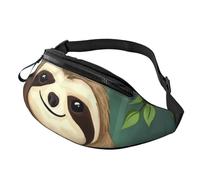 Marsupio carino con bradipo per uomo e donna, impermeabile, sportivo, alla moda, borsa a tracolla con cinghia regolabile, grande borsa a tracolla per viaggi ed escursionismo