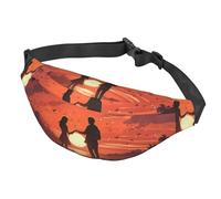 Marsupio carino con pavone per donne e uomini, impermeabile, con cintura regolabile, borsa a tracolla casual da viaggio, per sport, corsa, ciclismo, Tramonto d'amore, One Size