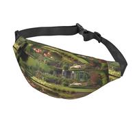 Marsupio carino con pavone per donne e uomini, impermeabile, con cintura regolabile, borsa a tracolla casual da viaggio, per sport, corsa, ciclismo, Giardino del Man, One Size