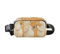 Marsupio carino con ramoscelli e uccellini primaverili per uomo donna grande capacità marsupio da viaggio per corsa escursionismo, Cute Bears Arancione, 1 size