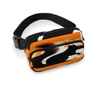 Marsupio carino con silhouette di scoiattolo con cinturino regolabile Marsupio alla moda per sport all'aria aperta escursionismo, bianco, 20 x 13 cm, marsupio stampato completo