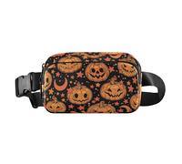 Marsupio carino con zucca gialla di Halloween, per uomini e donne, impermeabile, con cinghia regolabile, per viaggi, corsa, escursionismo, Zucca gialla cattiva di Halloween, Taglia unica