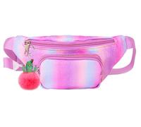Marsupio carino per bambini, alla moda, con due tasche, a mani libere, leggero, piccolo, per vacanze, festival, feste, viaggi, glitter rosa, Viola, Small, Moda