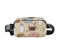 Marsupio carino per colazione e dessert, per uomo e donna, mini borsa a tracolla per passaporto con cinghia regolabile per ciclismo, escursionismo, palestra