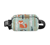 Marsupio carino per donne, uomini, adolescenti, impermeabile, da viaggio, essenziale, con cinghia regolabile, per shopping, sport, lavoro, foreste, carino, volpe, orso, Forests Cute Fox Bear, Taglia