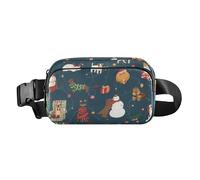 Marsupio carino per feste di Natale, cani, animali domestici, uomini e donne, resistente all'acqua, accessorio da viaggio con cinghia regolabile, per viaggi, shopping, corsa, Natale Celebrazione Cane