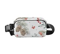 Marsupio carino per uomo e donna, impermeabile, con tracolla regolabile, per shopping, sport, lavoro, buon Natale, pettirosso, rosso, Merry Christmas Robin Bird Rosso, Taglia unica, casual
