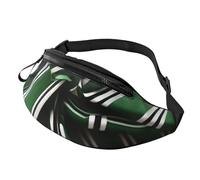 Marsupio classico con stampa a righe verdi, da uomo e da donna, elegante, comodo da viaggio, per escursionismo, ciclismo e corsa