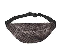 Marsupio classico in pelle di serpente per uomo e donna, alla moda, borsa a tracolla con tracolla regolabile, impermeabile, per viaggi, escursionismo, sport, nero, taglia unica, Nero , Taglia unica