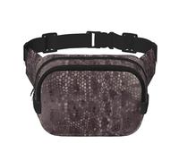 Marsupio classico in pelle di serpente, unisex, regolabile, quadrato, doppio strato, per attività all'aperto, viaggi, corsa, escursionismo, Nero , Taglia unica