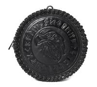 Marsupio classico medievale in pelle PU versatile vintage goffrato marsupio laterale per LARP e lato in pelle PU medievale, Nero , Bellezza di massa