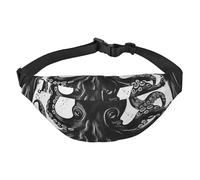 Marsupio classico nero a forma di polpo per uomo e donna, alla moda, borsa a tracolla con cinturino regolabile, impermeabile, per viaggi, escursionismo, sport, nero, uno, Nero , Taglia unica