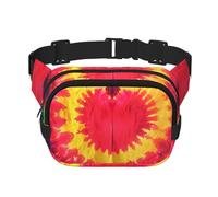 Marsupio colorato a doppio strato con cuore tie dye, per uomini e donne, marsupio regolabile per viaggi, escursionismo, corsa, ciclismo, festival