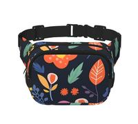 Marsupio colorato a doppio strato con margherite e fiori, per uomo e donna, regolabile, per viaggi, escursionismo, corsa, ciclismo, festival