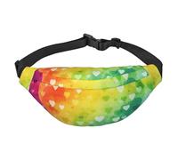 Marsupio colorato arcobaleno amore cuore per uomo donna marsupio alla moda marsupio ovunque borsa a tracolla portafoglio marsupio con cinturino regolabile impermeabile borsa da petto per viaggi,
