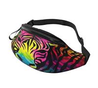 Marsupio colorato arcobaleno zebrato per uomo donna marsupio con jack per cuffie e cintura regolabile per ciclismo, corsa, jogging, viaggi, attività all'aperto, allenamento, ciclismo, fitness,