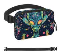 Marsupio colorato con alieni per donne e uomini, borsa a tracolla con tasche con cerniera, marsupio impermeabile con cinturino regolabile per allenamento, corsa, viaggi, escursionismo, multicolore,