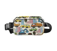 Marsupio colorato con auto e veicoli da costruzione, alla moda, per donne e uomini, mini borsa a tracolla con tracolla regolabile per lo shopping