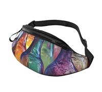 Marsupio colorato con bottiglia di vetro per uomo e donna, impermeabile, sportivo, alla moda, borsa a tracolla con cinturino regolabile, grande borsa a tracolla per viaggi ed escursioni