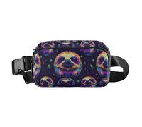 Marsupio colorato con bradipo neon alla moda per uomo donna piccolo marsupio da viaggio con cinghia regolabile per viaggi, shopping, corsa, Bradipo neon colorato, 1 size