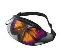 Marsupio colorato con farfalle e pietre per uomo e donna, impermeabile, sportivo, alla moda, borsa a tracolla con cinturino regolabile, grande borsa a tracolla per viaggi ed escursioni