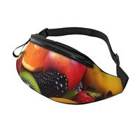 Marsupio colorato con frutta per uomo e donna, impermeabile, sportivo, alla moda, borsa a tracolla con cinghia regolabile, grande borsa a tracolla per viaggi ed escursioni