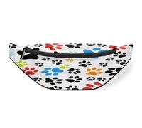 Marsupio colorato con impronte di orme, per donne, uomini, ragazze, ragazzi, bambini, con stampa di zampe, marsupio per viaggi, sport, corsa, Colore, M
