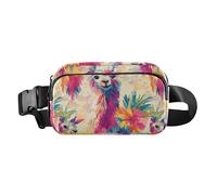 Marsupio colorato con lama tropicale paradiso tropicale, elegante marsupio per donne e uomini, piccola borsa a tracolla con cinghia regolabile per viaggi, vacanze, corsa, lama colorati paradiso
