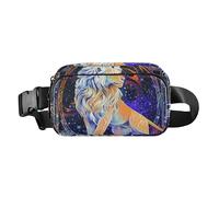Marsupio colorato con leone di astrologia mistica alla moda per uomo donna borsa a tracolla impermeabile con cinghia regolabile per viaggi vacanze corsa, Colorato mistico Tarocchi astrologia leone, 1