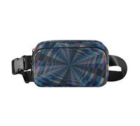 Marsupio colorato con linee di design tecnologico alla moda per uomo donna piccola borsa a tracolla con cinghia regolabile per lo shopping sport lavoro, Linee colorate di progettazione tecnologica,