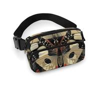 Marsupio colorato con motivo a farfalla per donne e uomini, impermeabile, con cintura regolabile, borsa a tracolla casual, borsa da viaggio per sport, corsa, ciclismo, bianco, 20 x 13 cm, marsupio,