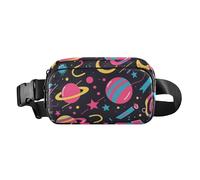Marsupio colorato con pianeta dell'universo dei cartoni animati, alla moda, per donne e uomini, grande capacità, accessorio da viaggio con cinghia regolabile, per ciclismo, escursionismo, palestra,