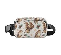 Marsupio colorato con poiana e bufalo, fiocchi di neve, Natale, elegante, per uomo e donna, piccola borsa a tracolla per passaporto, con cinghia regolabile, per viaggi, vacanze, corsa, colorato Poiana
