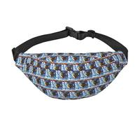 Marsupio colorato con stampa di mongolfiera, unisex, impermeabile, con tasche a 3 cerniere, per corsa e viaggi, nero, taglia unica, alla moda, nero, taglia unica, alla moda, Nero , Taglia unica, alla